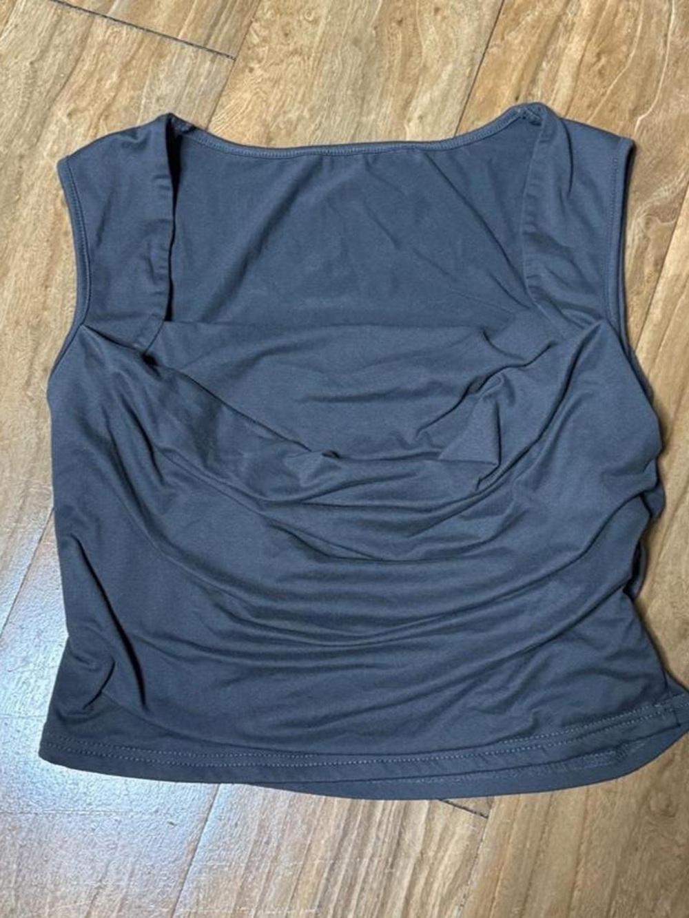 Classic Sleeveless Drape Neck Women’s Top - Black